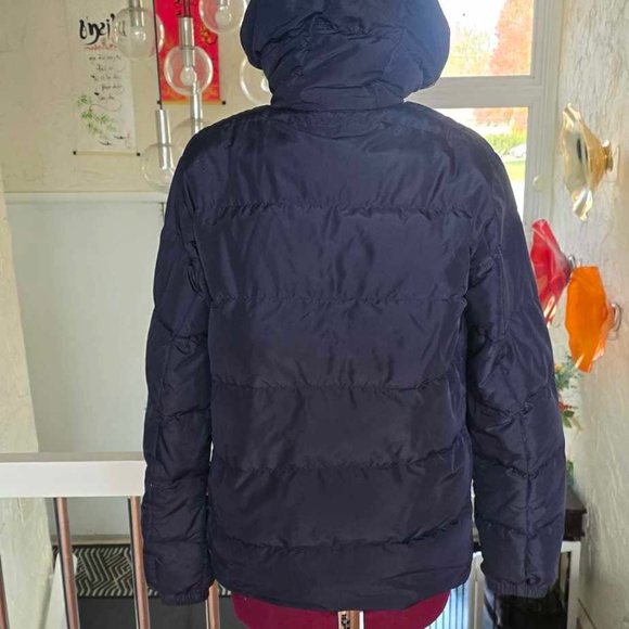 Eddie Bauer Channel Hooded Down Jacket - Navy Blue - Picture 3 of 5